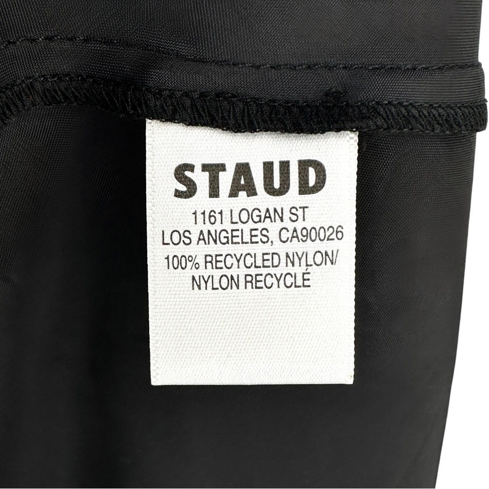 STAUD Millie Black Recycled Nylon Short Sleeve Maxi Shirt Dress Shirtdress sz 6 - Picture 11 of 14